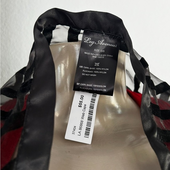 Leg Avenue Black and Red Cape - Picture 3 of 3